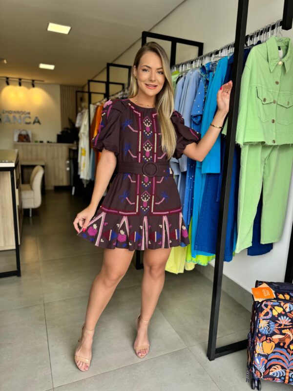 Vestido Curto Bordado Farm